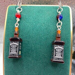 Mini Whiskey Red and Blue Earrings